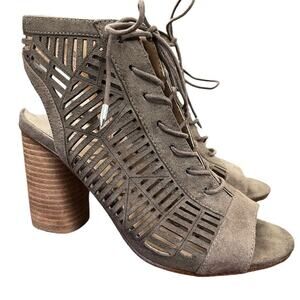 Sam Edelman Rocco Womens Cage High Chunky Heel Open Toe Shoes Booties sz 7.5